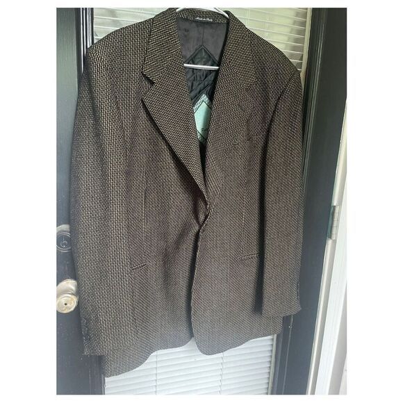 Paul Zileri Wool Blend Gruppo Blazer Black Gold Metallic Size L 52 - Picture 8 of 16